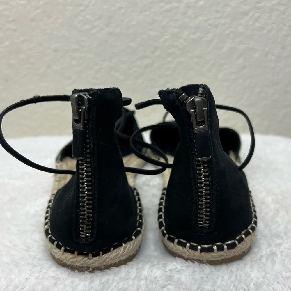 Eileen Fisher Lace Up Strappy Lala Sandal Espadrilles Flats Closed Toe Size 9
